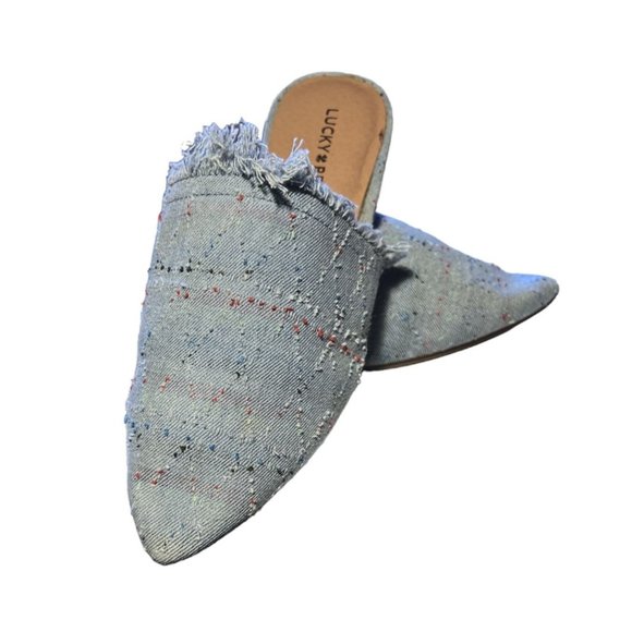 Lucky Brand Shoes - Lucky Brand Women's Bapsee Mule Slide Light Blue Denim Multicolor Slip On 6.5